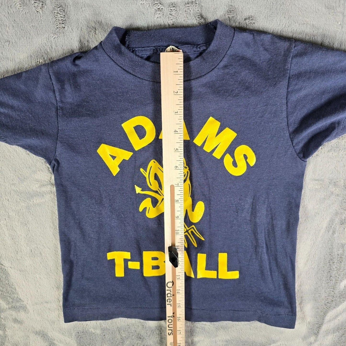 Vintage 1980s Screen Stars Adams T-Ball Devil Mascot T-Shirt (Youth M 10-12)
