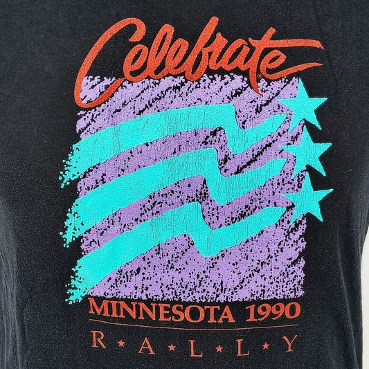 Vintage Anvil Celebrate Minnesota 1990 Rally Single Stitch Graphic T-Shirt (S)