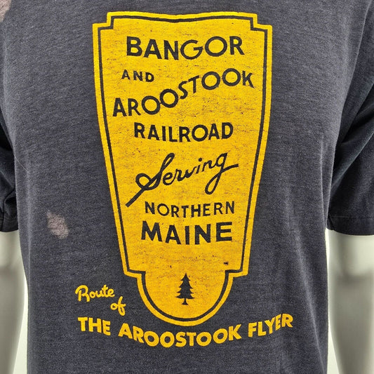 Vintage 1970s Distressed Bangor and Aroostook Railroad Maine T-Shirt (M/L)