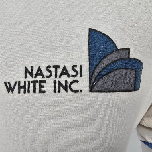 Vintage 1980s Screen Stars Nastasi White Inc. White Ringer Tee T-Shirt (M)