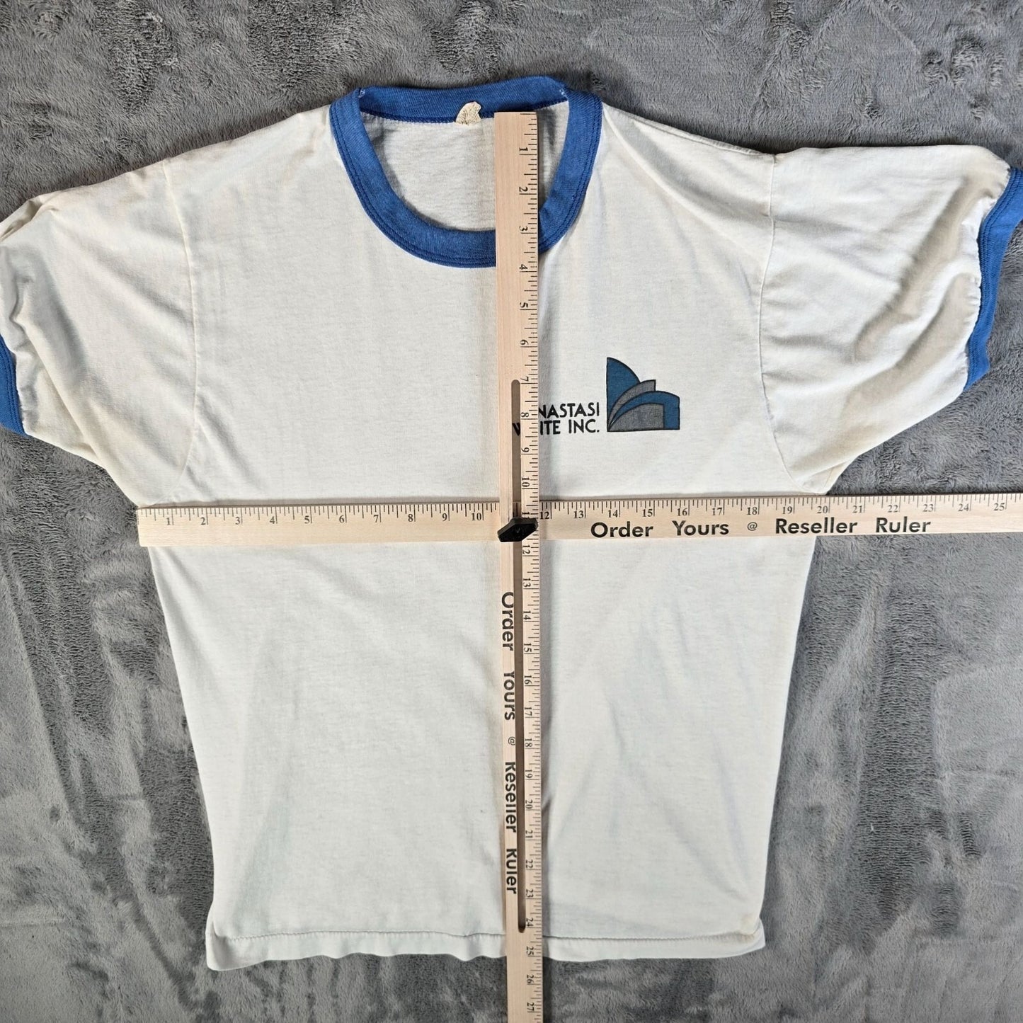 Vintage 1980s Screen Stars Nastasi White Inc. White Ringer Tee T-Shirt (M)