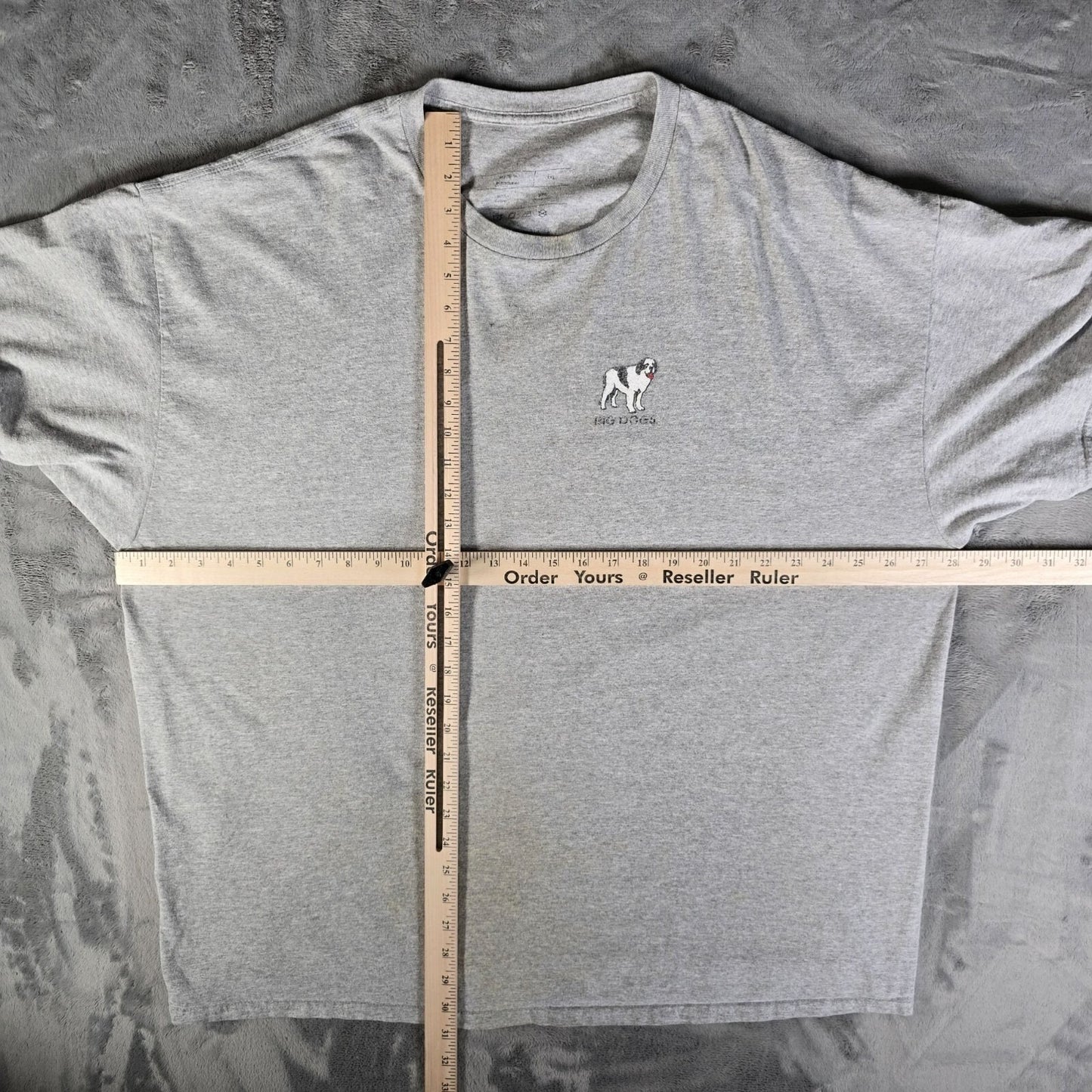 Distressed/Yellowed Big Dogs "Land of the Free Home of the Big" T-Shirt (3XL)
