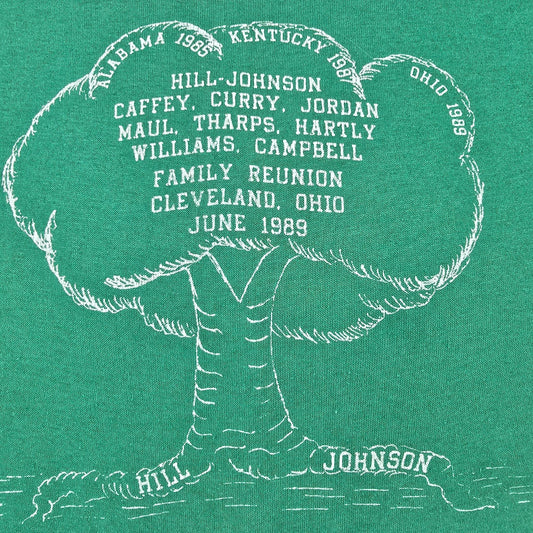 Vintage 1980s Green Hill-Johnson 1989 Family Reunion Cleveland Ohio T-Shirt (M)