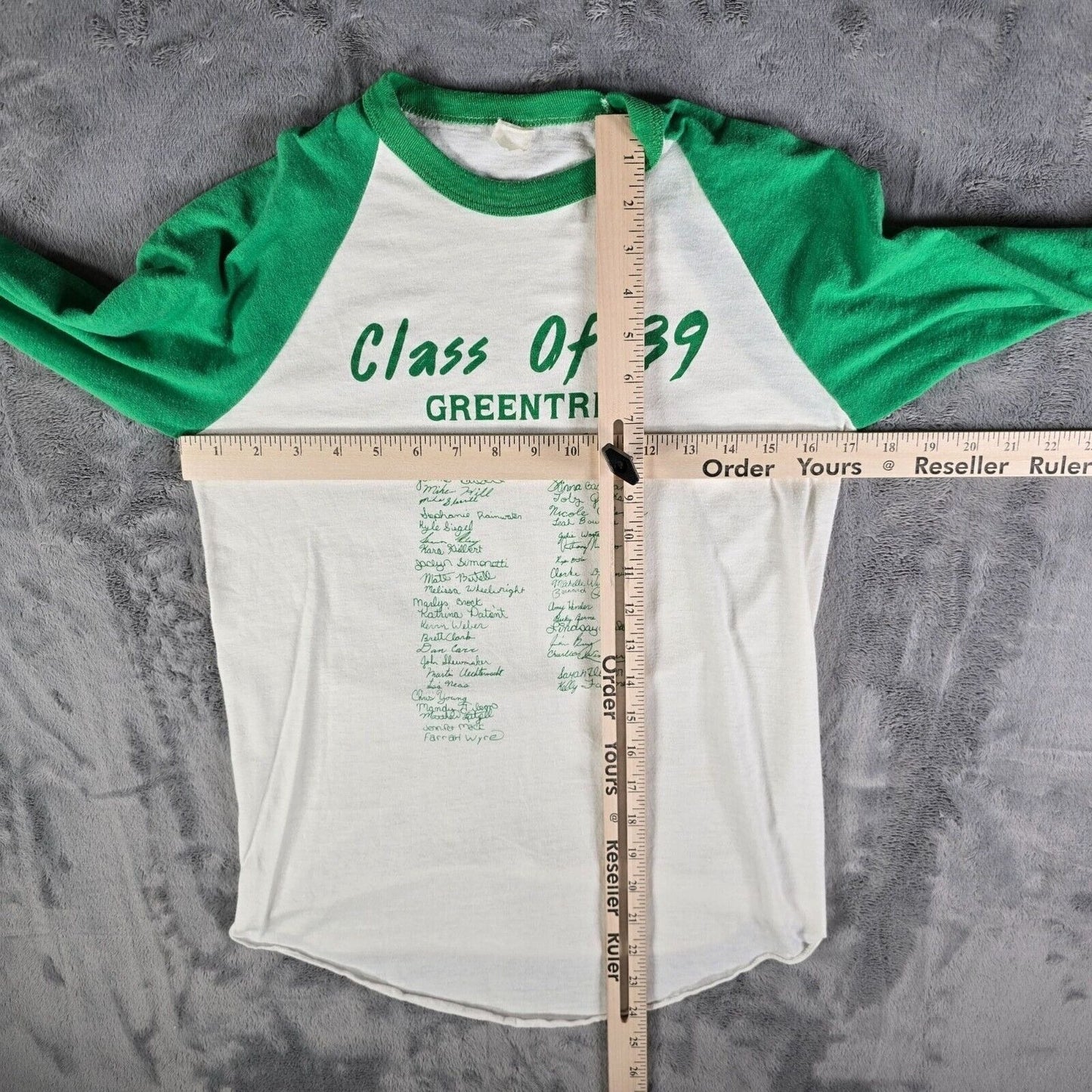 Vintage 1980s Greentree Class Of 89 Raglan 3/4 Sleeve Baseball Tee T-Shirt (S)
