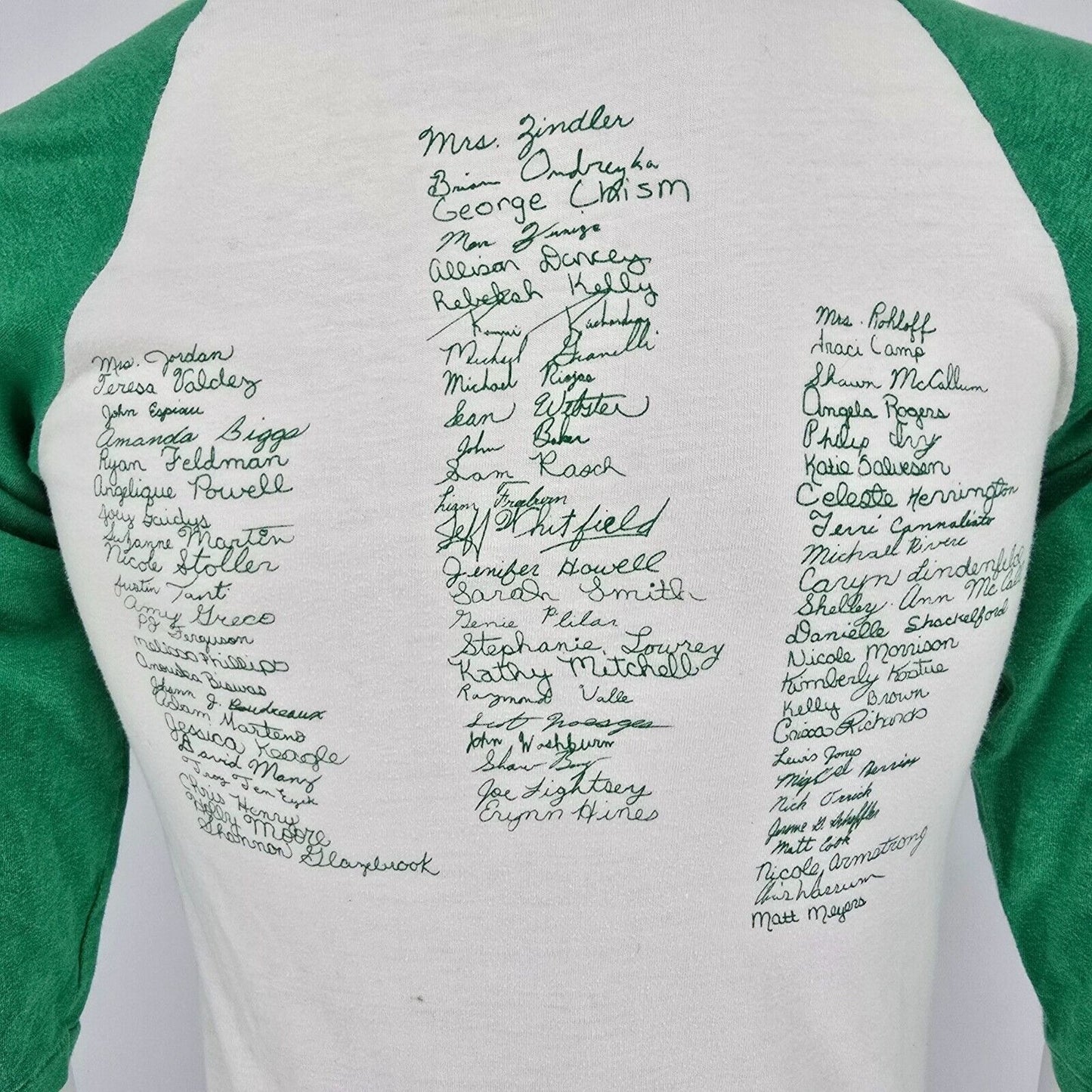Vintage 1980s Greentree Class Of 89 Raglan 3/4 Sleeve Baseball Tee T-Shirt (S)