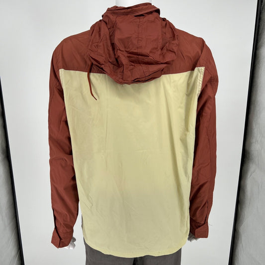 RVCA Men's Two-Tone Red/Cream Polyamide Shell Bay Blocker Windbreaker Jacket -XL