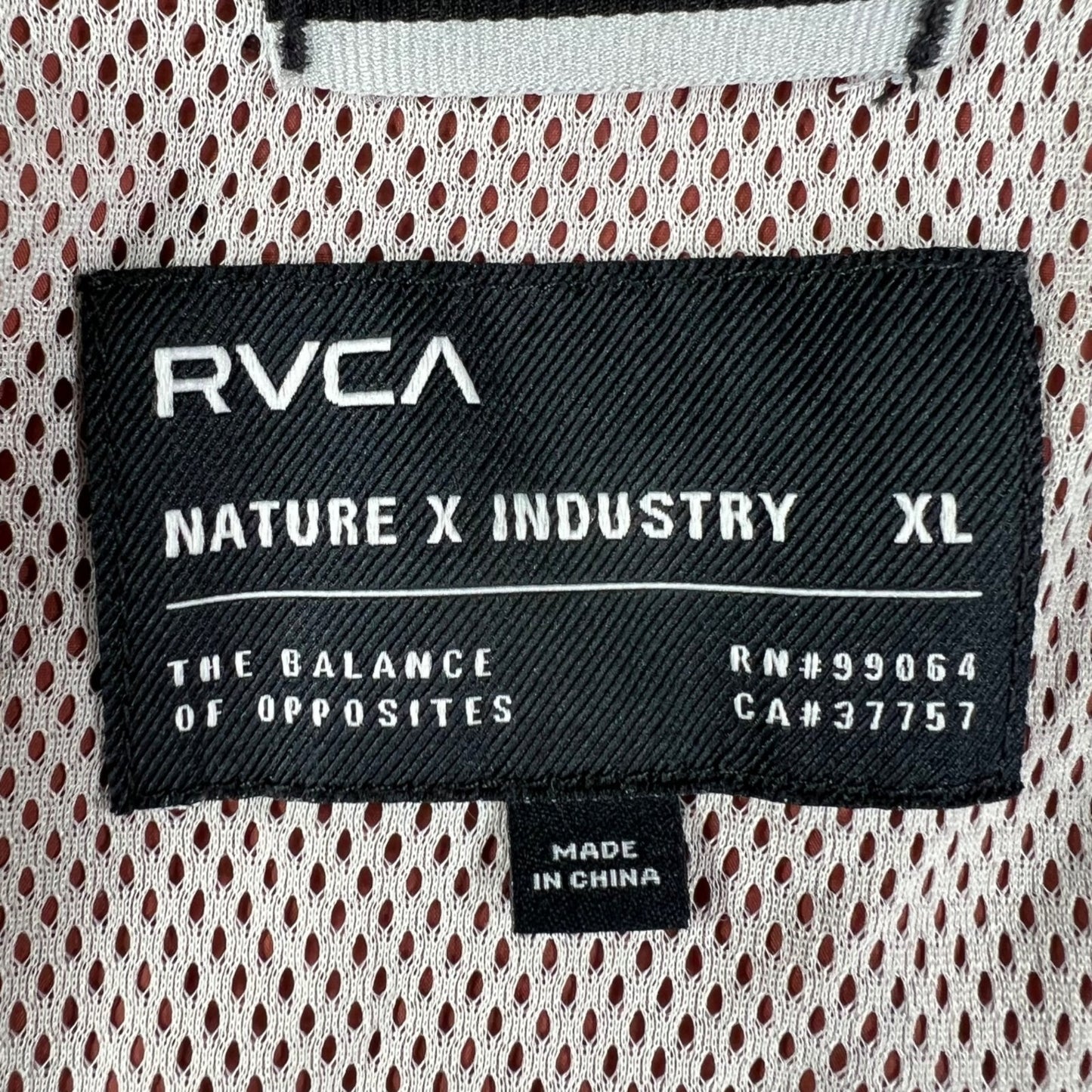 RVCA Men's Two-Tone Red/Cream Polyamide Shell Bay Blocker Windbreaker Jacket -XL