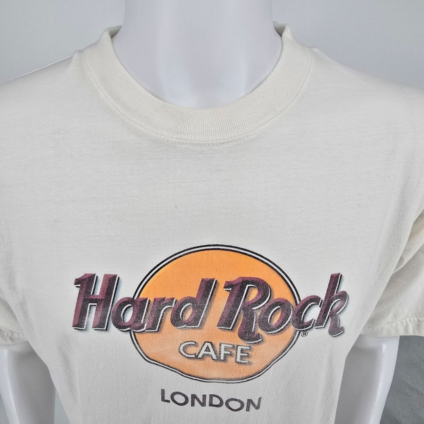 2010s Hard Rock Cafe London Souvenir White Cotton Logo T-Shirt (Large)