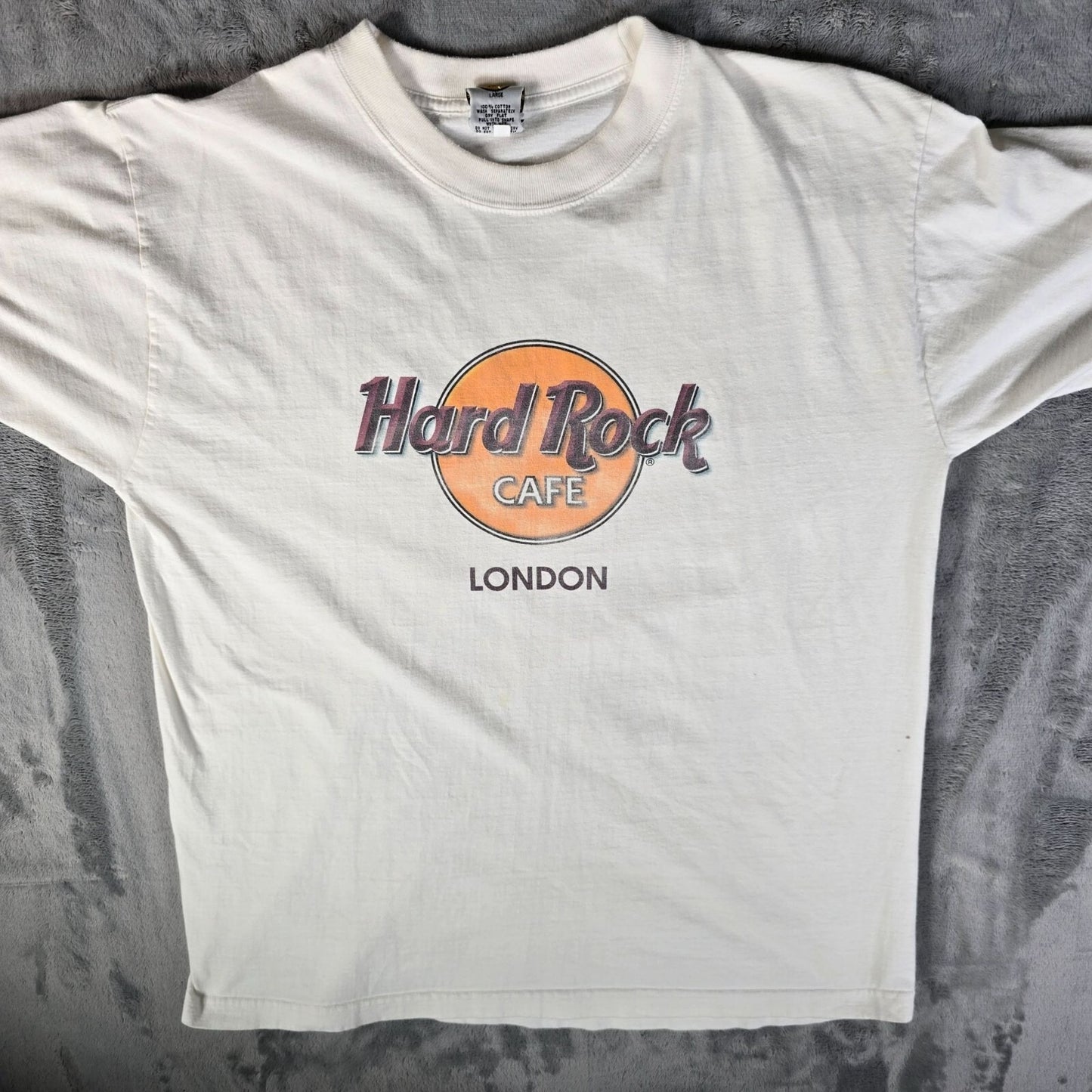 2010s Hard Rock Cafe London Souvenir White Cotton Logo T-Shirt (Large)