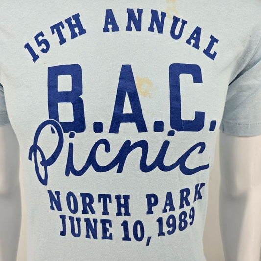 Vintage 1989 15th Annual B.A.C. Picnic North Park June 10, 1989 T-Shirt (XS/S)