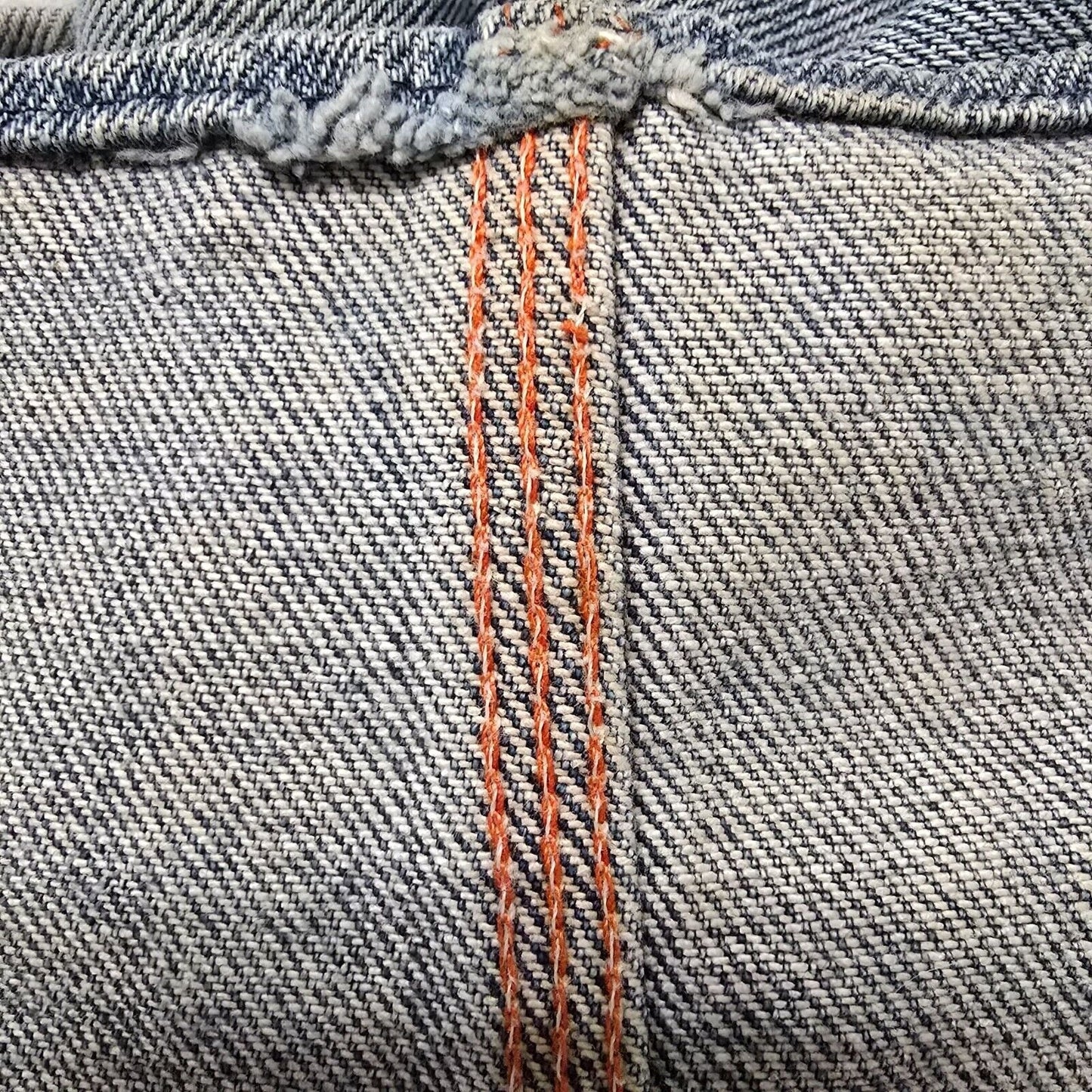 Vintage 1950s/1960s Big Mac Distressed Orange Stitch Workwear Jeans (33x23)