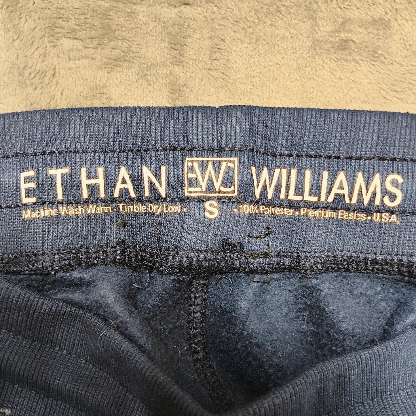 Ethan Williams Made in USA Blue Zipper Pocket Sweat Pants (Size Small)
