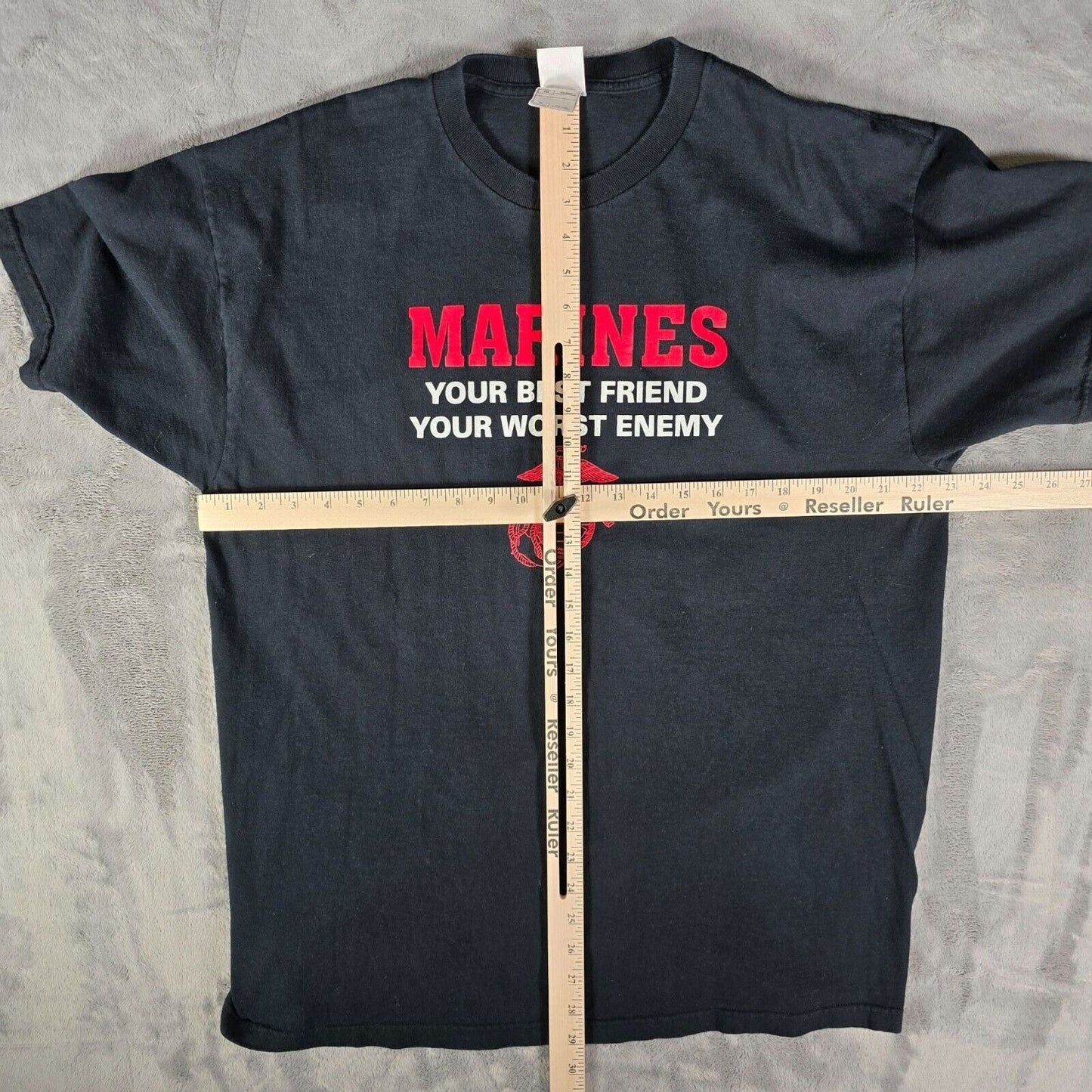 Vintage Y2K Marines "Your Best Friend Your Worst Enemy" Graphic T-Shirt (L/XL)