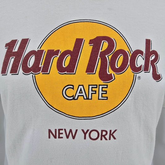 Vintage 1990s Hard Rock Cafe New York Made in USA White Souvenir T-Shirt (M)