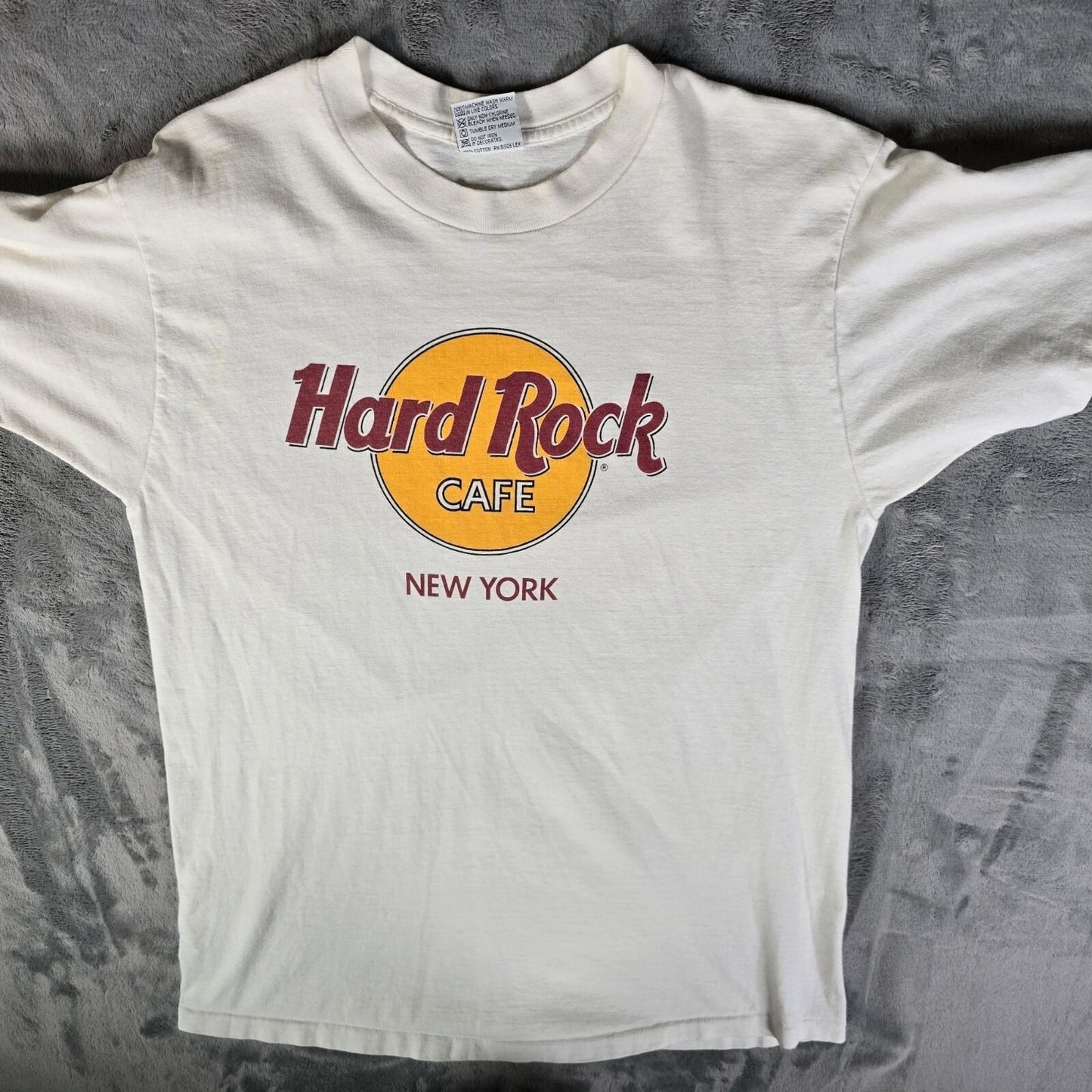 Vintage 1990s Hard Rock Cafe New York Made in USA White Souvenir T-Shirt (M)