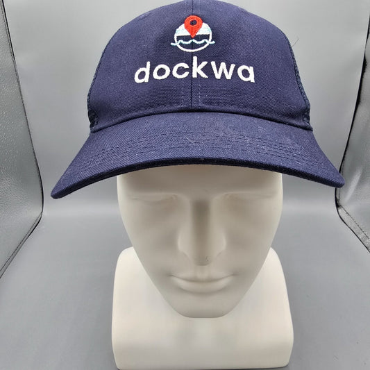 Dockwa Boating Embroidered Logo Navy Blue Canvas Mesh-back Carhartt Cap