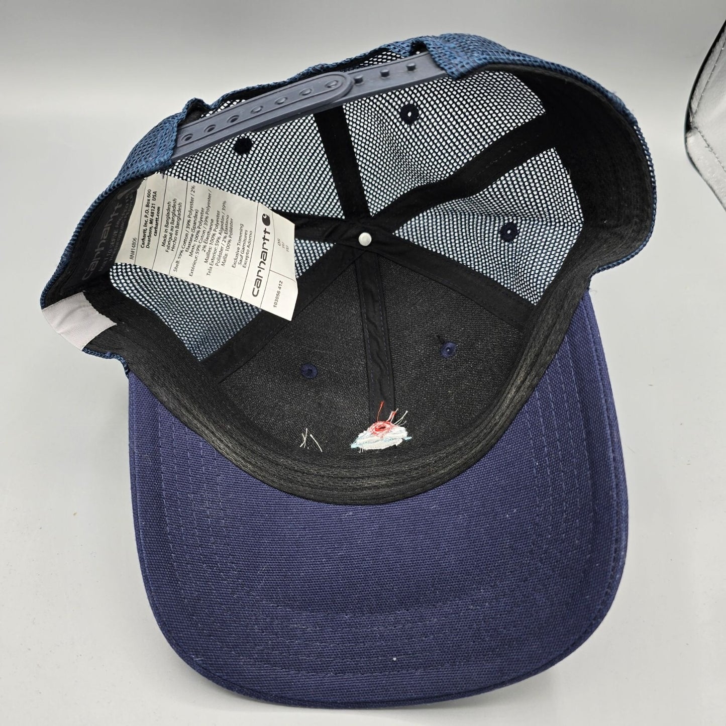 Dockwa Boating Embroidered Logo Navy Blue Canvas Mesh-back Carhartt Cap