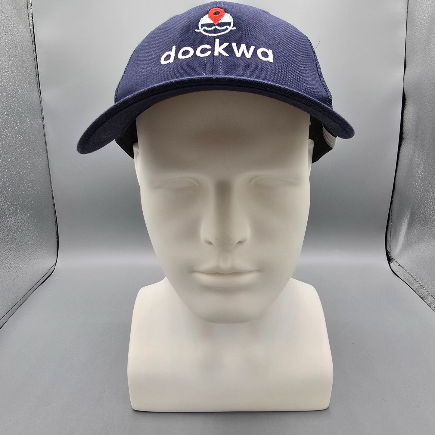 Dockwa Boating Embroidered Logo Navy Blue Canvas Mesh-back Carhartt Cap