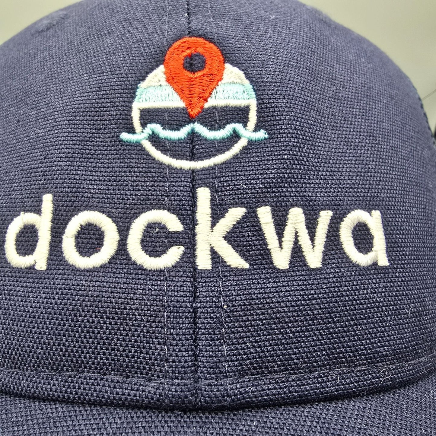 Dockwa Boating Embroidered Logo Navy Blue Canvas Mesh-back Carhartt Cap