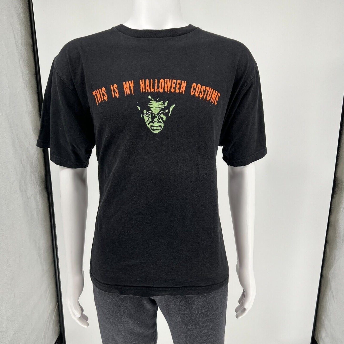 "This is My Halloween Costume" Black and Orange Graphic T-Shirt (XL)