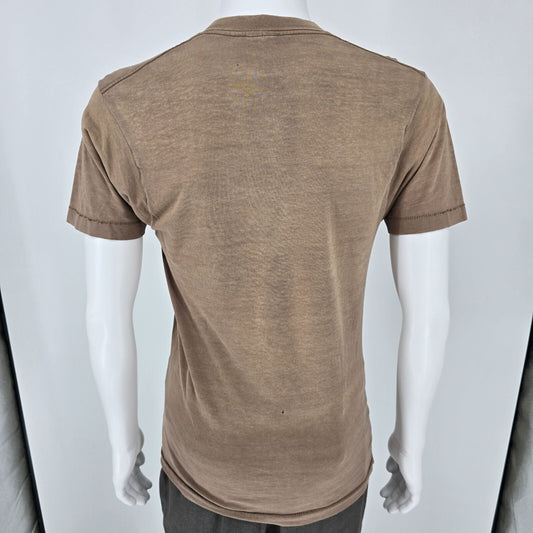 Vintage Y2K Distressed U.S. Army Style Single-Stitch Military Brown T-Shirt (S)