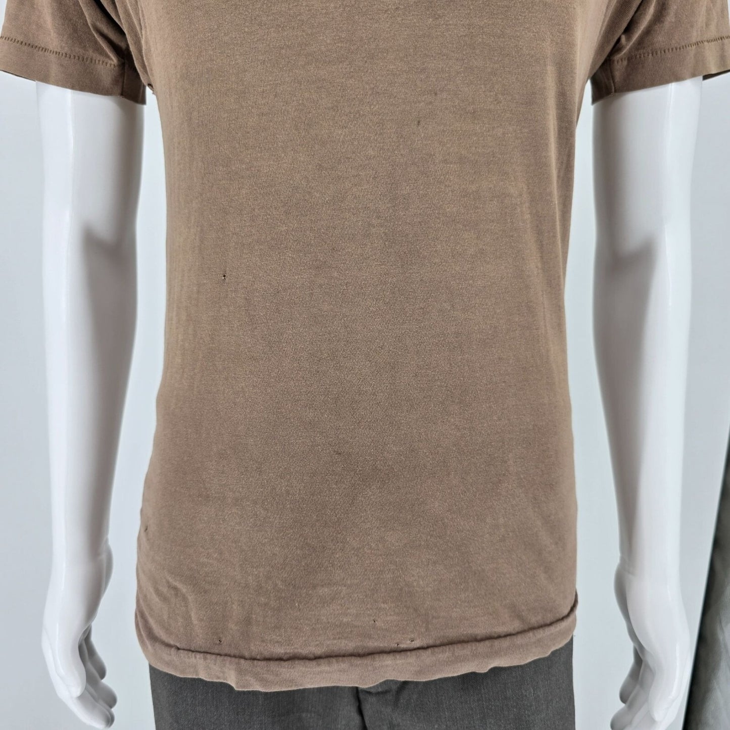 Vintage Y2K Distressed U.S. Army Style Single-Stitch Military Brown T-Shirt (S)