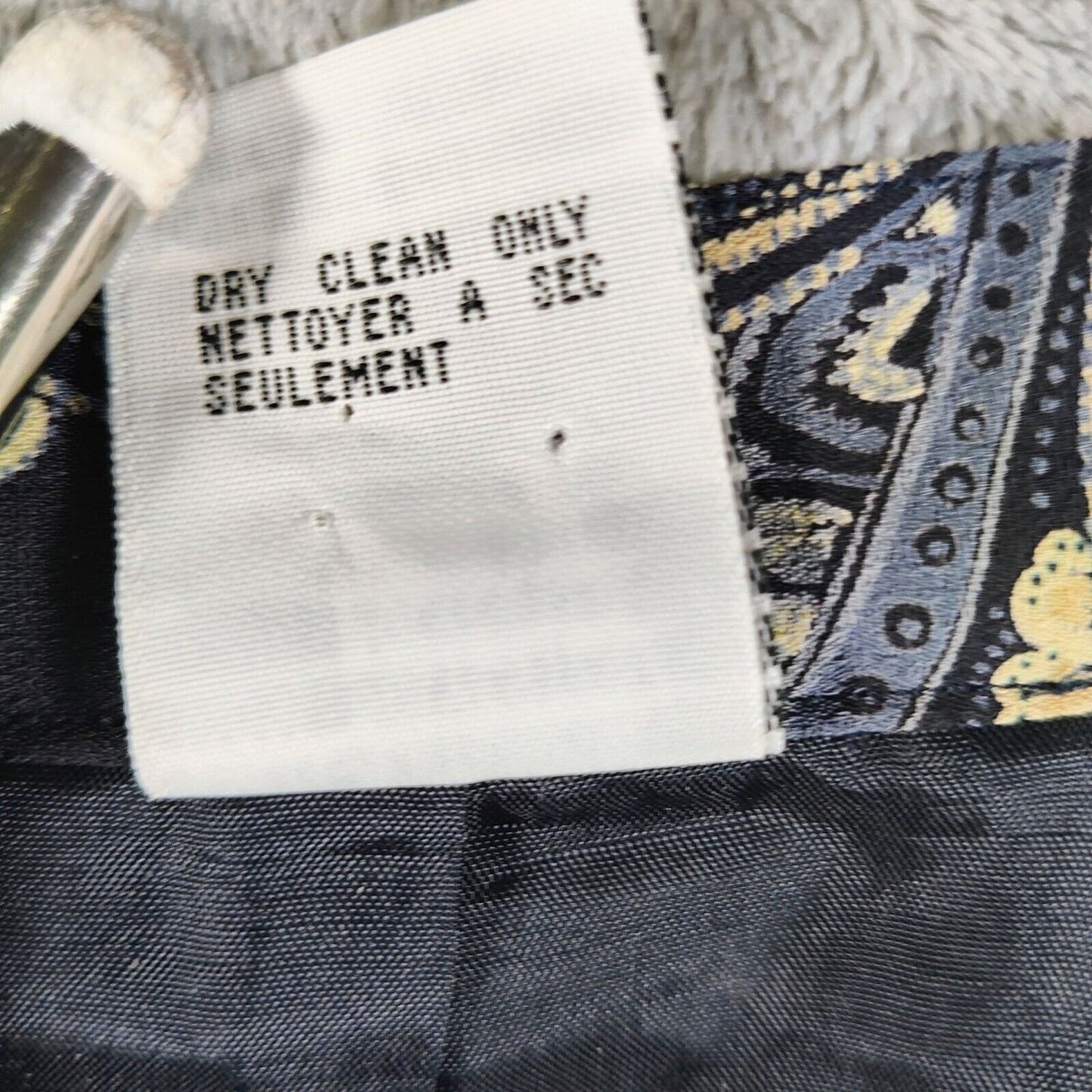 Vintage 1990s Talbots Petites Blue Paisley Acetate Lining Wrap Skirt (Size 2)