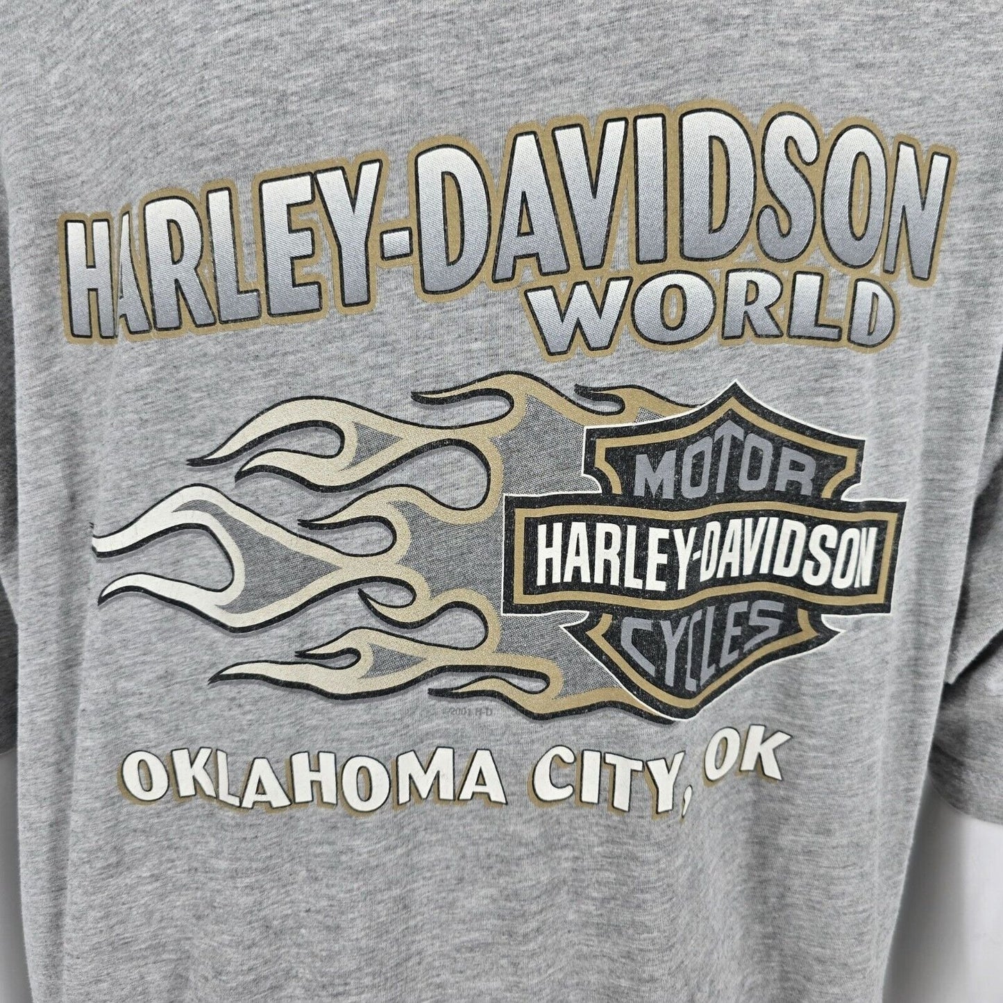 Vintage Y2K Harley Davidson Motor Cycles World Oklahoma City, OK T-Shirt (XL)