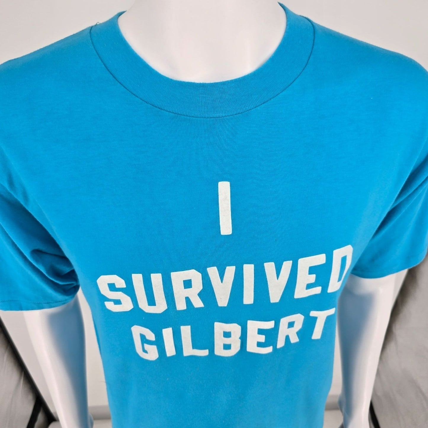Vintage 1980s Velva Sheen I Survived Gilbert "#5" 1988 Hurricane T-Shirt (M)