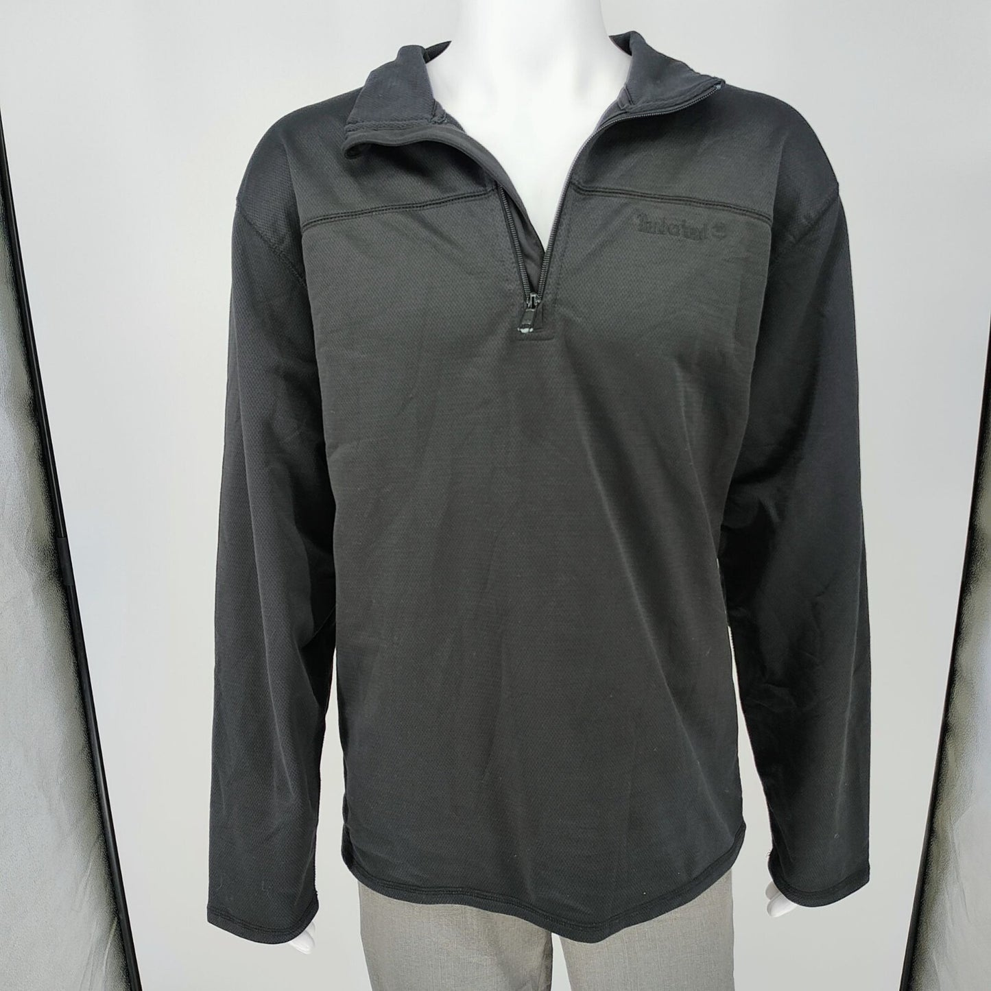 Timberland 2011 Black 1/4 Zip Pullover Long Sleeve Polyester Logo Jacket (2XL)