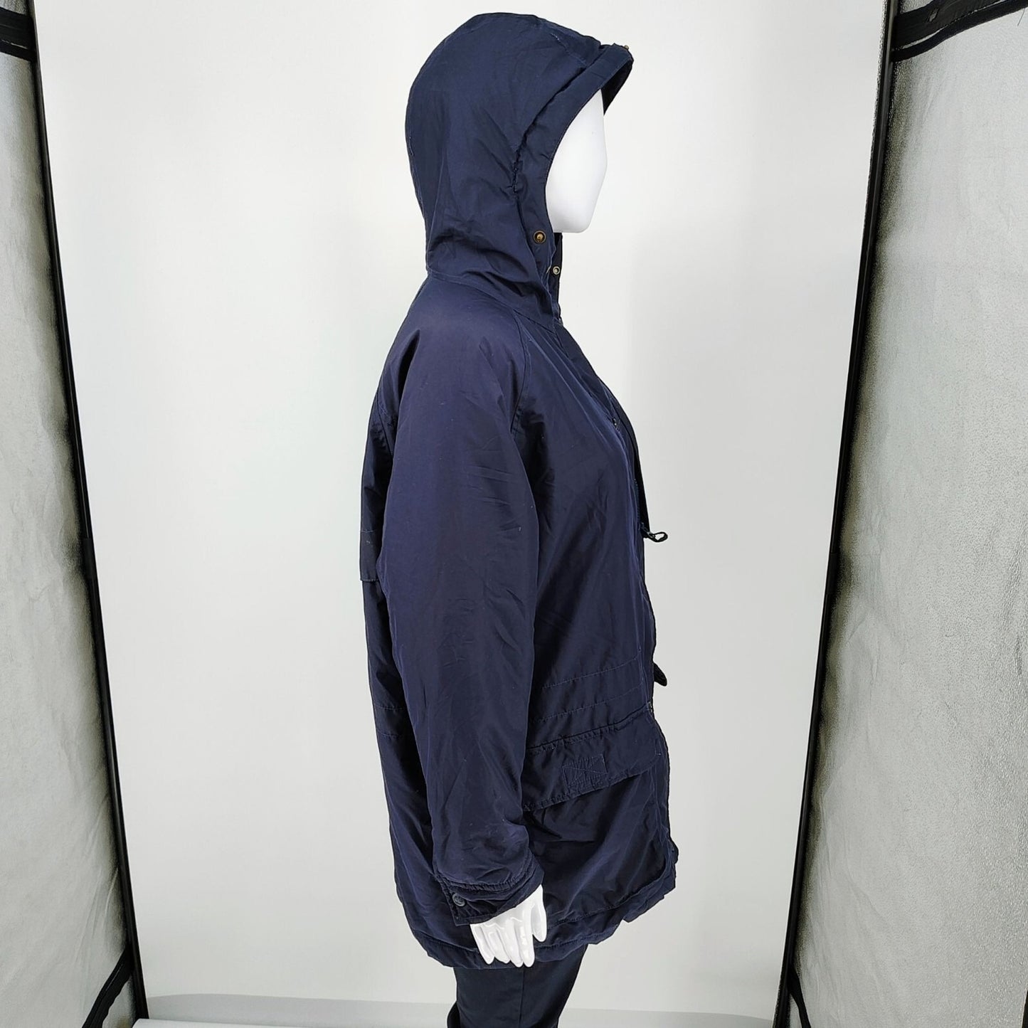 Timberland Womens Navy Hooded Relaxed Fit Insulated Jacket (Size Small) *Flaws*