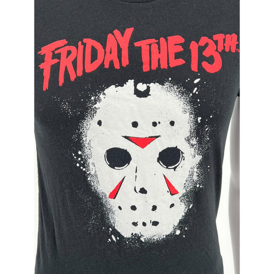 2023 Mad Engine Friday the 13th Jason Hockey Mask Black Graphic T-Shirt (Small)