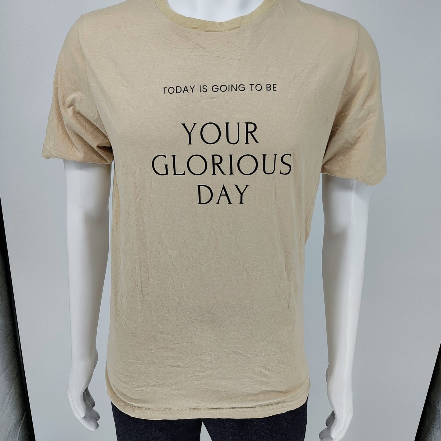 "Today Is Going To Be Your Glorious Day" Statement Womens T-Shirt (Large) *Flaw*