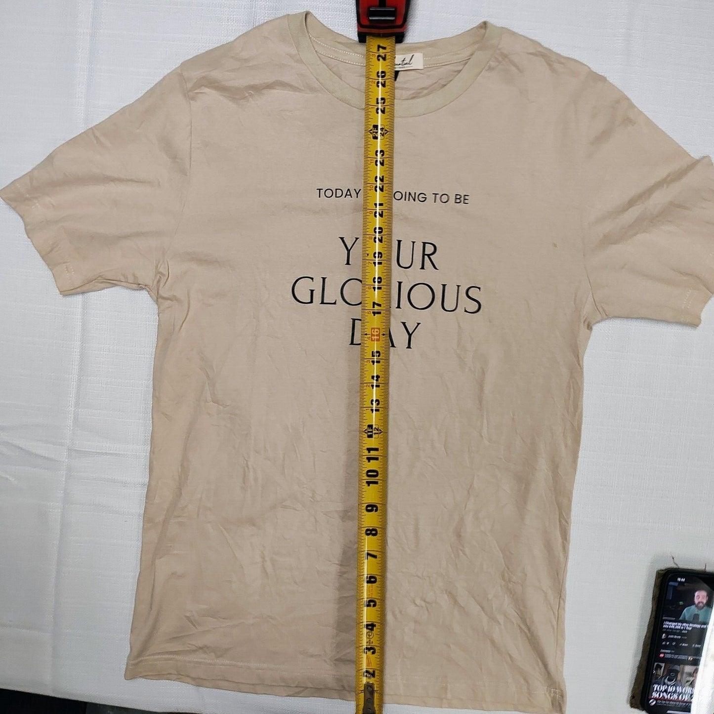 "Today Is Going To Be Your Glorious Day" Statement Womens T-Shirt (Large) *Flaw*