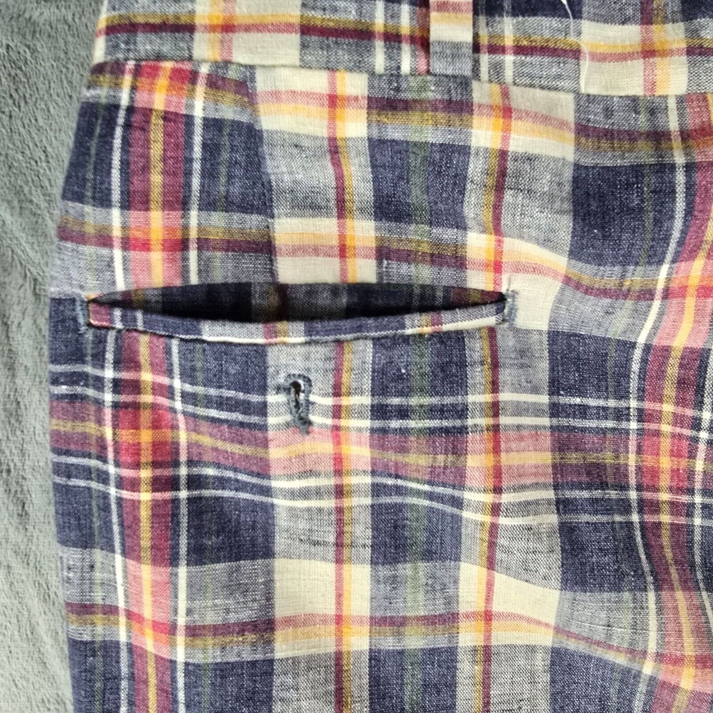 Vintage 1970s Gallery by Haggar Madras Plaid Flared Leg Disco Pants (37x30)