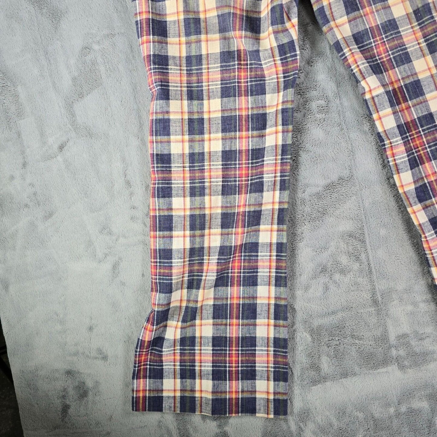Vintage 1970s Gallery by Haggar Madras Plaid Flared Leg Disco Pants (37x30)