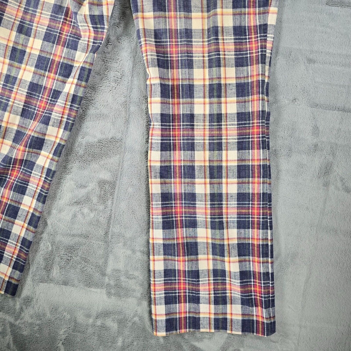 Vintage 1970s Gallery by Haggar Madras Plaid Flared Leg Disco Pants (37x30)