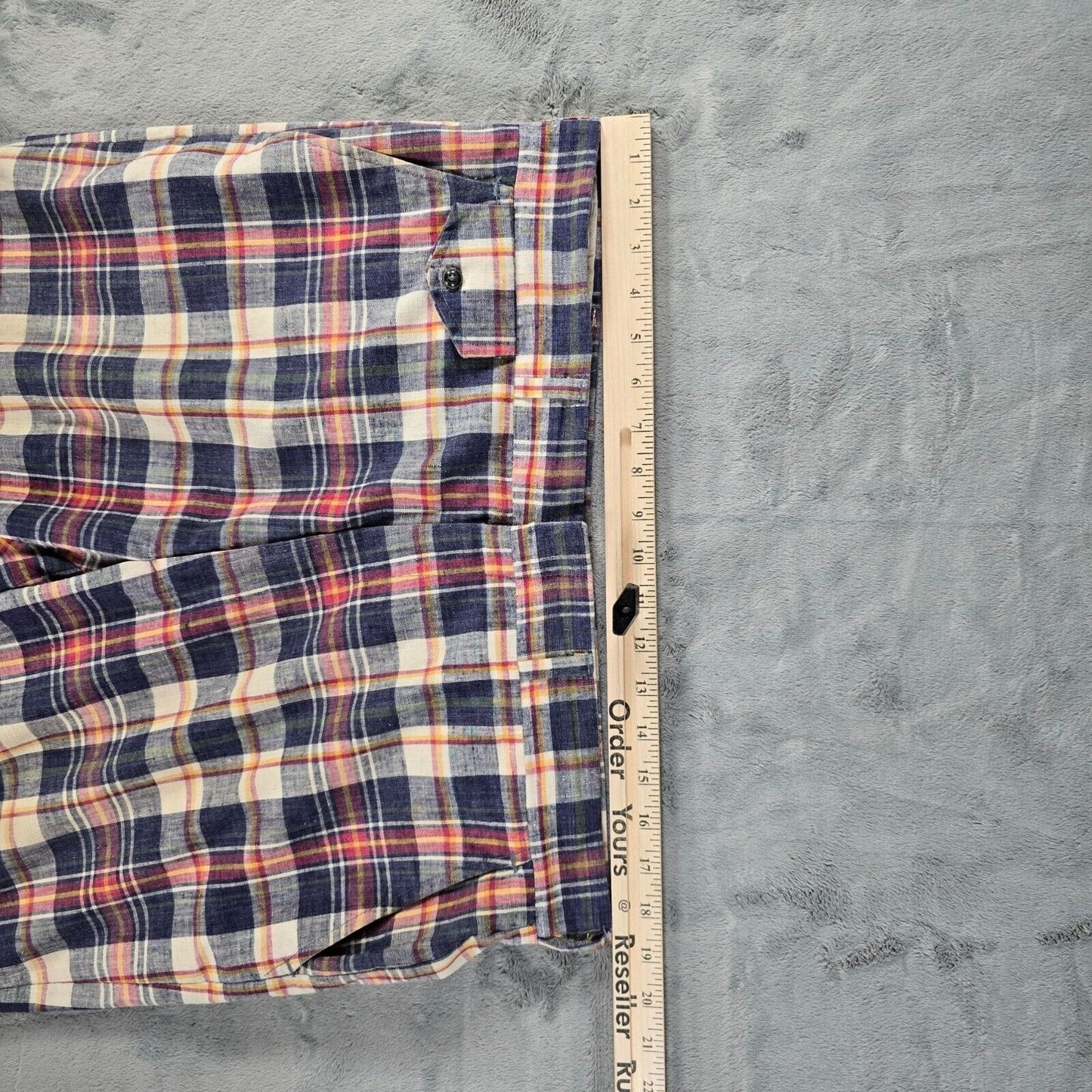 Vintage 1970s Gallery by Haggar Madras Plaid Flared Leg Disco Pants (37x30)