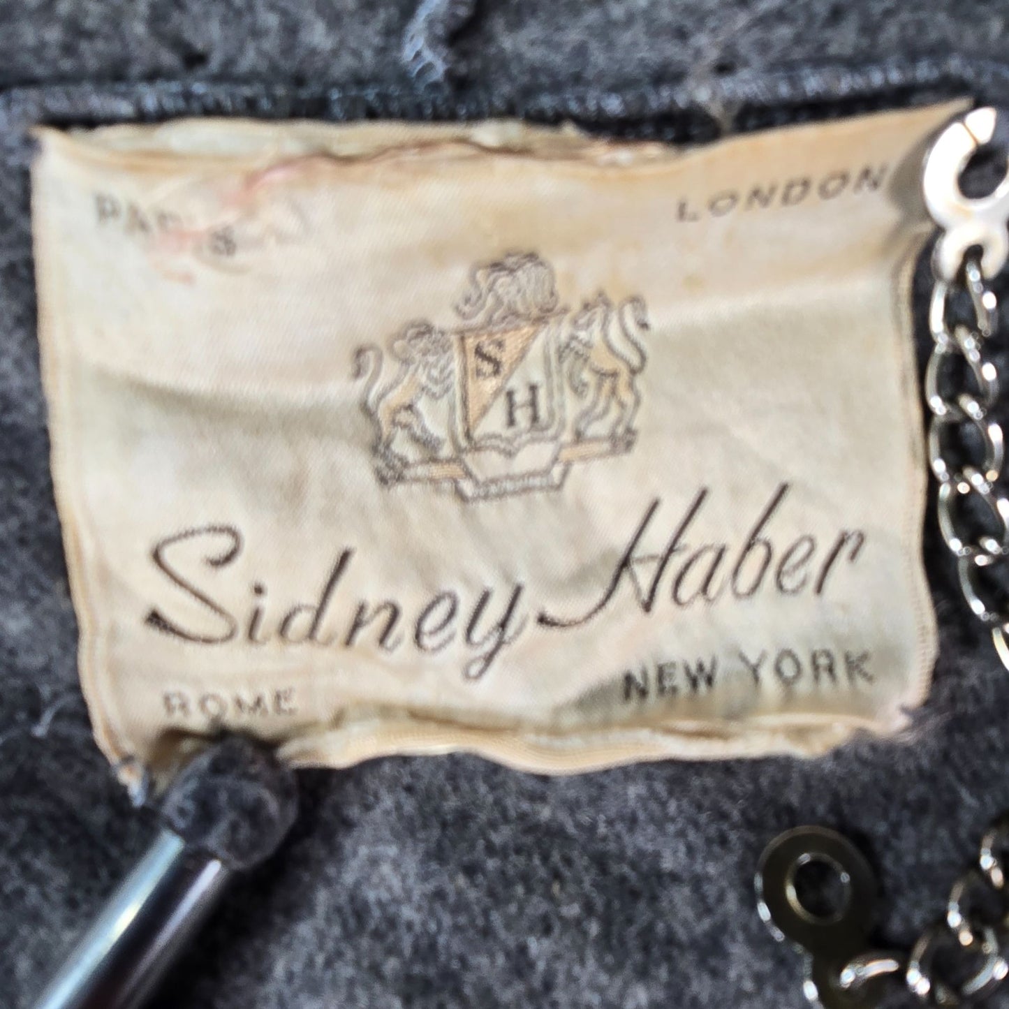 Distressed Vintage 1950s Sidney Haber Gray Hooded Wool Cloak (One Size)