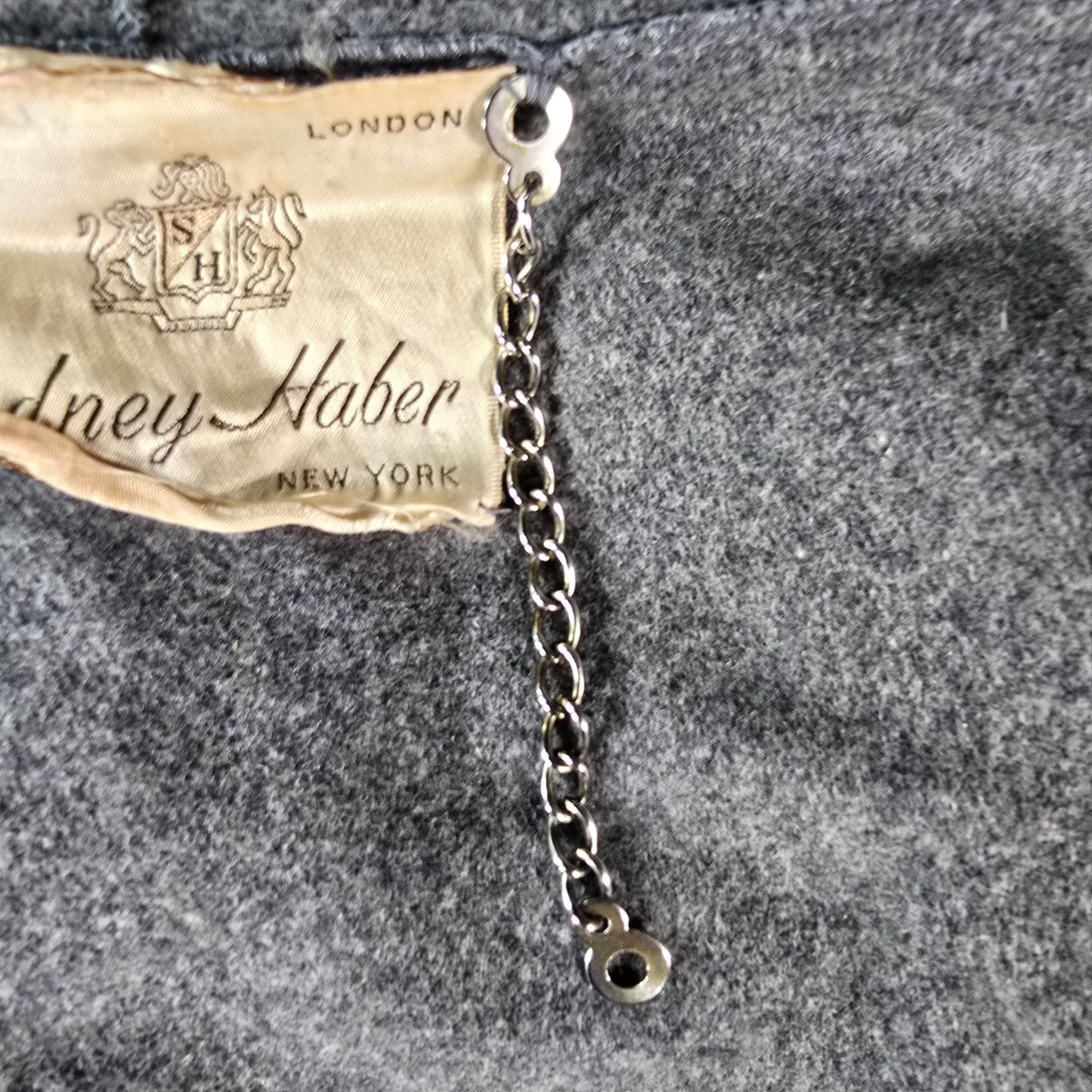 Distressed Vintage 1950s Sidney Haber Gray Hooded Wool Cloak (One Size)