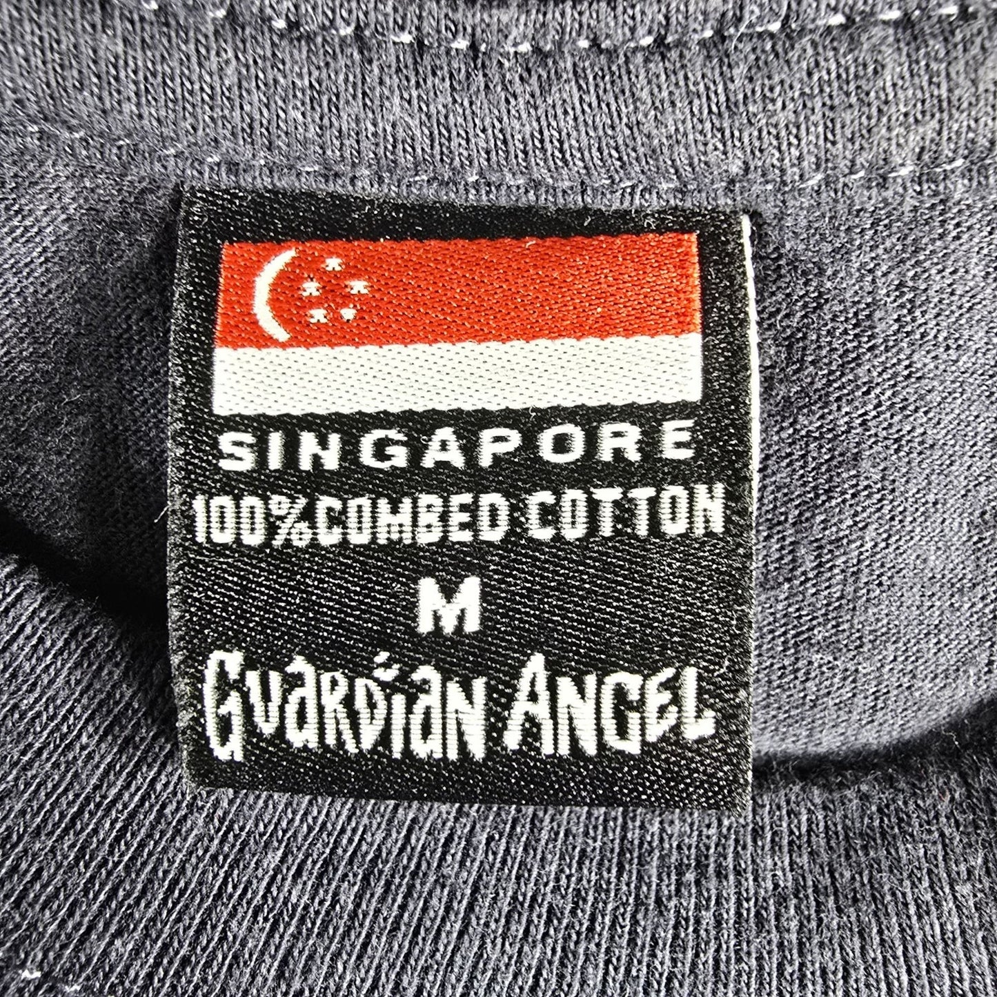 Vintage Y2K Guardian Angel Singapore Merlion Navy Blue Souvenir T-Shirt (M)