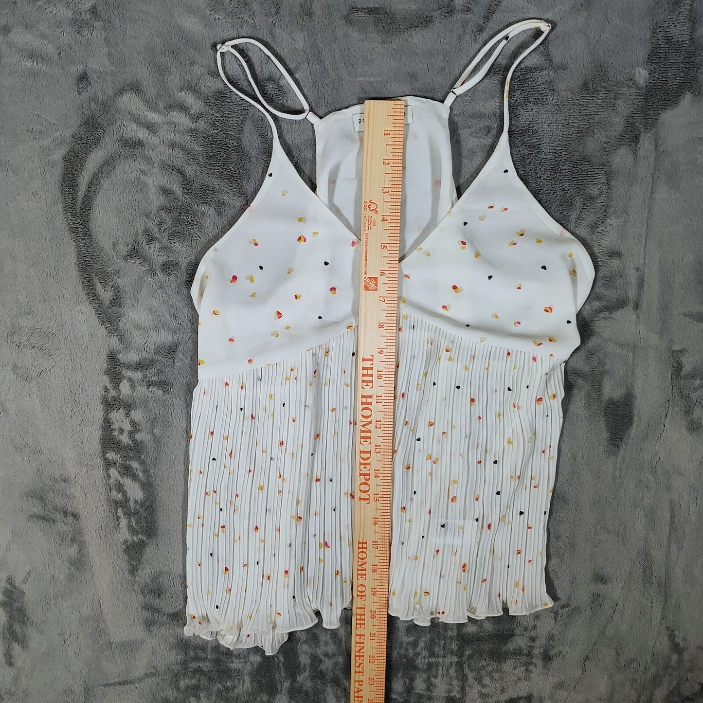 Anthropologie Paper Crane Women's White Heart Spahgetti Strap Top (Size Large)