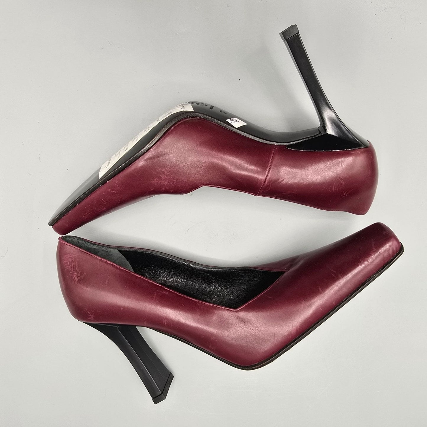 Vintage Y2K Deadstock Pari & Pari Bordeaux Nappa Square-Toe Pumps (EU37/US6.5)