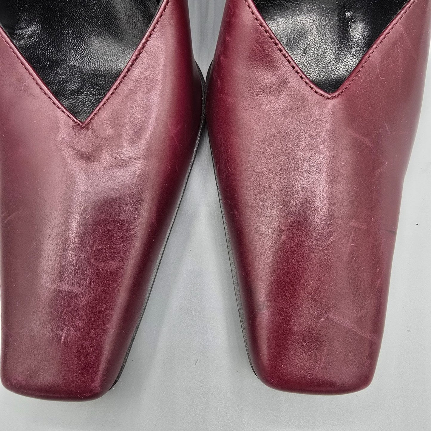 Vintage Y2K Deadstock Pari & Pari Bordeaux Nappa Square-Toe Pumps (EU37/US6.5)
