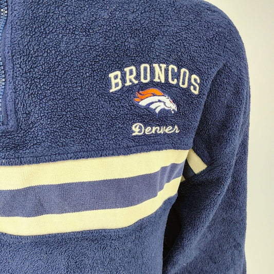 Vintage Denver Broncos Pro Player Pullover Striped Fleece Sweatshirt/Jacket (L)