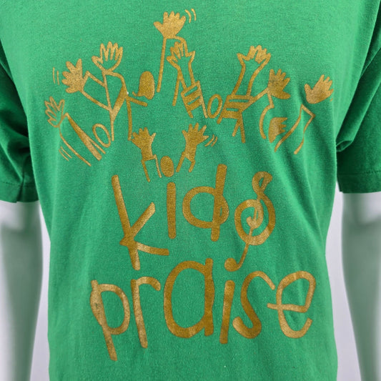 Vintage 1990s "Kids Praise" Marantha! Christian Music Kelly Green T-Shirt (L/XL)