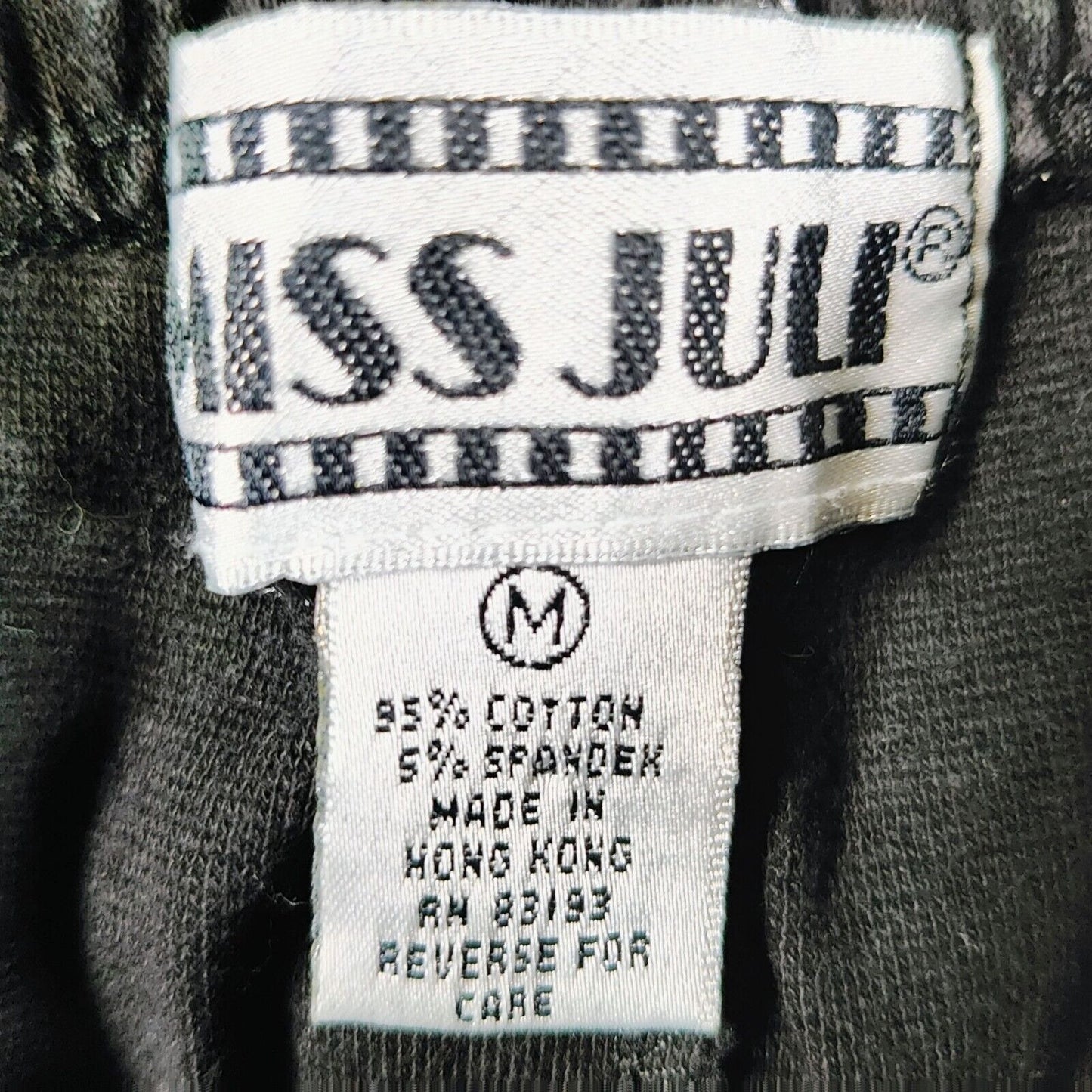 Vintage 1980s Miss Juli Black Womens Spandex Bike/Exercise Shorts (M)