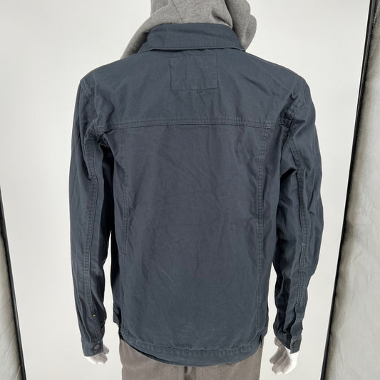 Quiksilver Men's Blue/Gray Canvas Utility Workwear Hooded Jacket (M/L)