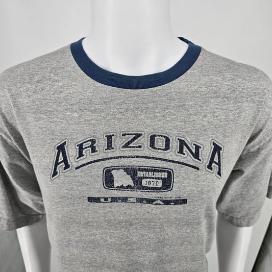 Vintage 1990s Aero USA Arizona Established 1870 Ring Collar Graphic T-Shirt (XL)