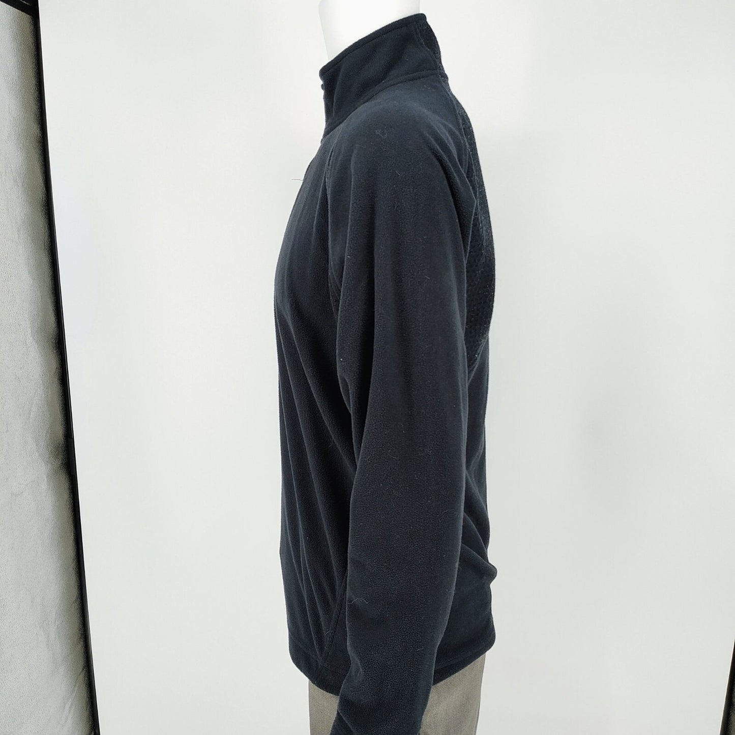 Nike Team Fit THERMA Y2K Mens Black Fleece Half-Zip Logo Track Jacket (Small)